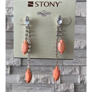 2/$24! Earrings Stony Rhinestone